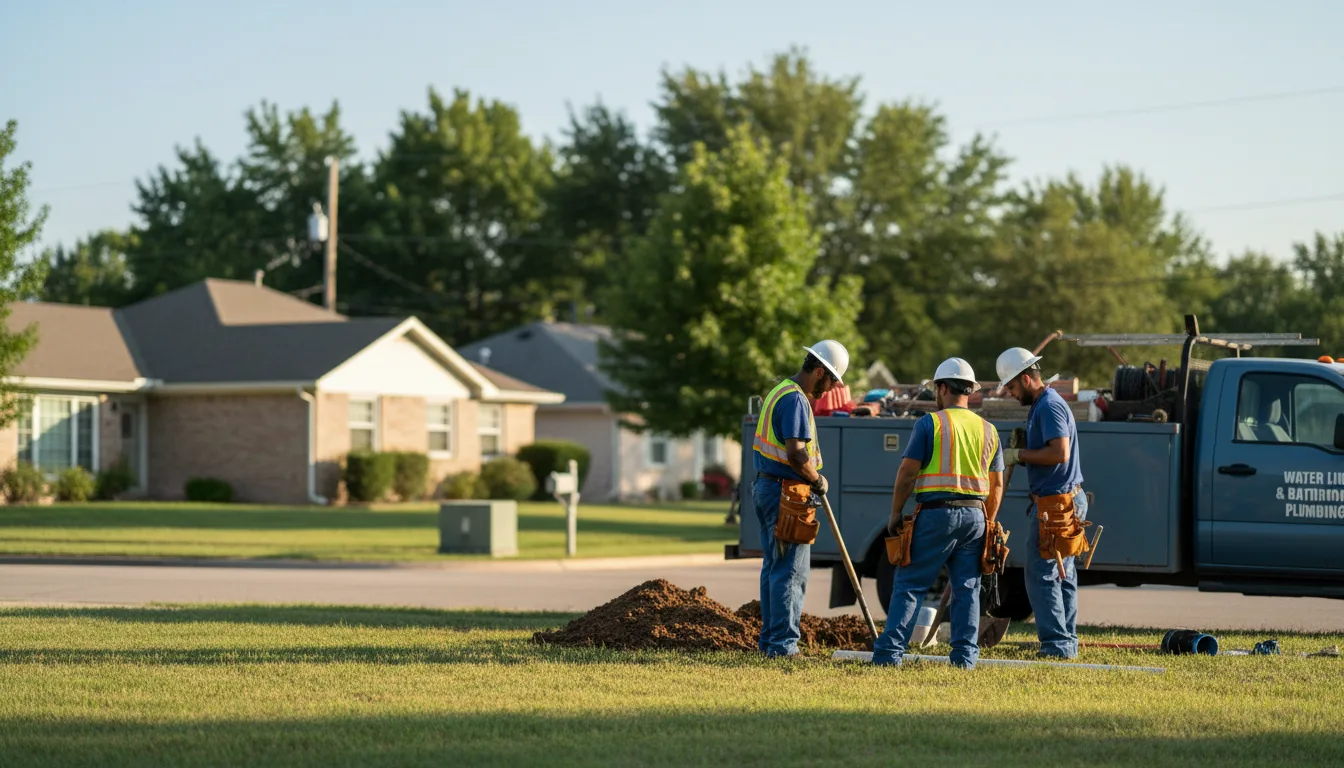 Residential water line and bathroom plumbing service in Granville, IA